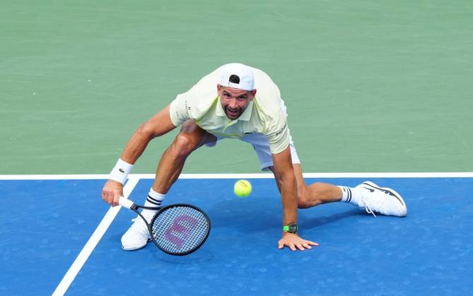 Grigor Dimitrov in second round action US Open Championships 2024, Day Three, Flushing Meadows, New York, USA - 28 Aug 2024  Copyright: xJavierxGarcia Shutterstockx 14664827q