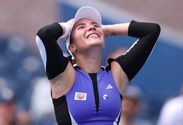 Gabriella Ruse of Romania celebrates on match point US Open Championships 2024, Day Three, Flushing Meadows, New York, USA - 28 Aug 2024  Copyright: xEllaxLing Shutterstockx 14664828j