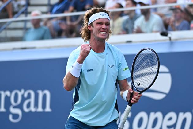 US Open - Second Round Andrey Rublev (RUS) during his second round match at the 2024 US Open at Billie Jean National Tennis Center in New York City, NY, USA, on August 28, 2024. Photo by Corinne Dubreuil ABACAPRESS.COM New York City NY United States  Copyright: xDubreuilxCorinne ABACAx