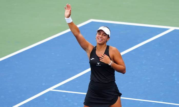 Sport Bilder des Tages Jessica Bouzas Maneiro celebrates her win over Katie Boulter US Open Championships 2024, Day Four, Flushing Meadows, New York, USA - 29 Aug 2024  Copyright: xJavierxGarcia Shutterstockx 14673163ae