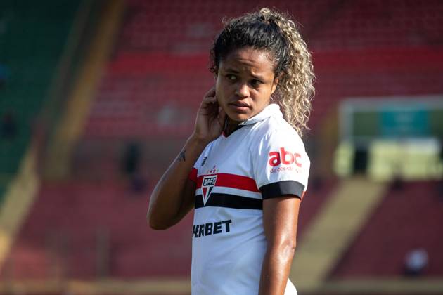 São Paulo x Grêmio Feminino SÃO PAULO, SP - 29.08.2024: SÃO PAULO X GRÊMIO FEMININO - Mariana Santos during the match between São Paulo and Grêmio, valid for the quarter-finals of the Brazilian Women& 39;s Football Championship and held on the afternoon of this Thursday (29) at the Canindé Stadium in São Paulo, SP. (Photo: Rodilei Morais Fotoarena) x2602322x RodileixMorais