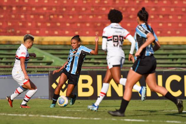 São Paulo x Grêmio Feminino SÃO PAULO, SP - 29.08.2024: SÃO PAULO X GRÊMIO FEMININO - Dani Barão (Grêmio) during the match between São Paulo x Grêmio, second game of the quarter-finals of the 2024 Brazilian Women& 39;s Championship, this Thursday, (29) at the Canindé stadium, SP. (Photo: Roberto Casimiro Fotoarena) x2602452x RobertoxCasimiro