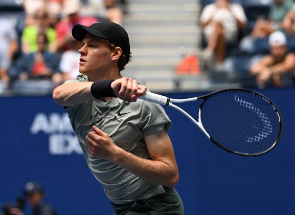 FLUSHING NY- AUGUST 29: Jannik Sinner Vs Alex Michelsen on Arthur Ashe Stadium at the USTA Billie Jean King National Tennis Center on August 29, 2024 in Flushing Queens. Copyright: xmpi04x xMediaPunchx