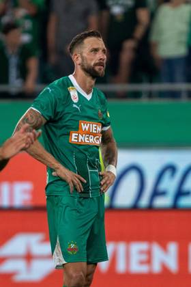SOCCER - UEFA EL, Rapid vs Braga VIENNA,AUSTRIA,29.AUG.24 - SOCCER - UEFA Europa League, qualification, SK Rapid Wien vs Sporting Club de Braga. Image shows Guido Burgstaller (Rapid). GEPAxpictures xPhilippxBrem