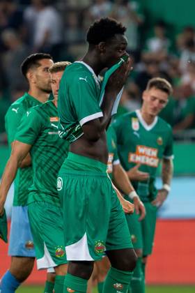 SOCCER - UEFA EL, Rapid vs Braga VIENNA,AUSTRIA,29.AUG.24 - SOCCER - UEFA Europa League, qualification, SK Rapid Wien vs Sporting Club de Braga. Image shows Serge-Philippe Raux-Yao (Rapid). GEPAxpictures xPhilippxBrem