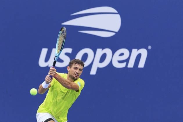 August 29, 2024, Flushing Meadows, New York, USA: Mariano Navone hits a return during Day 4 of his match against Daniel Evans in the 2024 US Open held at the USTA Billie Jean King National Tennis Center on Thursday August 29, 2024 in the Flushing neighborhood of the Queens borough of New York City. JAVIER ROJAS PI Flushing Meadows USA - ZUMAp124 20240829_zaa_p124_104 Copyright: xJavierxRojasx