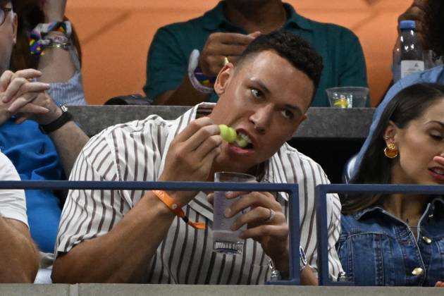 FLUSHING NY- AUGUST 29: Aaron Judge of The NY Yankees is seen watching Naomi Osaka Vs Karolina Muchova on Arthur Ashe Stadium at the USTA Billie Jean King National Tennis Center on August 29, 2024 in Flushing Queens. Copyright: xmpi04x xMediaPunchx