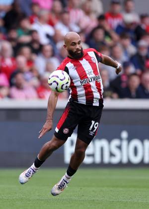 London, England, 31st August 2024. Brentford s Bryan Mbeumo during the Premier League match at Gtech Community Stadium, London. Picture credit should read: David Klein Sportimage EDITORIAL USE ONLY. No use with unauthorised audio, video, data, fixture lists, club league logos or live services. Online in-match use limited to 120 images, no video emulation. No use in betting, games or single club league player publications. SPI-3288-0073