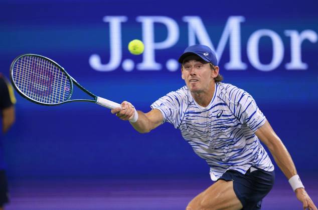 August 31, 2024, Flushing Meadows, New York, USA: Alex de Minaur hits a forehand during Day 6 of his match against Daniel Evans in the 2024 US Open held at the USTA Billie Jean King National Tennis Center on Saturday August 31, 2024 in the Flushing neighborhood of the Queens borough of New York City. JAVIER ROJAS PI Flushing Meadows USA - ZUMAp124 20240831_zaa_p124_178 Copyright: xJavierxRojasx