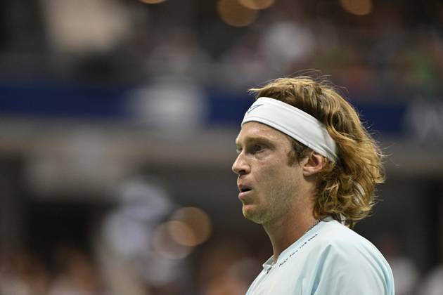 Tennis : Us Open 2024 - Andrey Rublev - Russie Tennis :Us Open 2024 - Usa - 01 09 2024 ChrysleneCaillaud Panoramic 