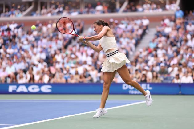 Coco Gauff (USA) losing to Emma Navarro (USA) at the US Open 2024 TENNIS : US Open 2024 01 09 2024 AntoineCouvercelle Panoramic 
