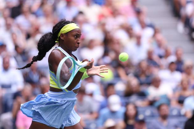 Coco Gauff (USA) losing to Emma Navarro (USA) at the US Open 2024 TENNIS : US Open 2024 01 09 2024 AntoineCouvercelle Panoramic 