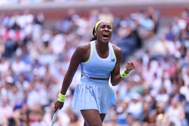 Coco Gauff (USA) losing to Emma Navarro (USA) at the US Open 2024 TENNIS : US Open 2024 01 09 2024 AntoineCouvercelle Panoramic 
