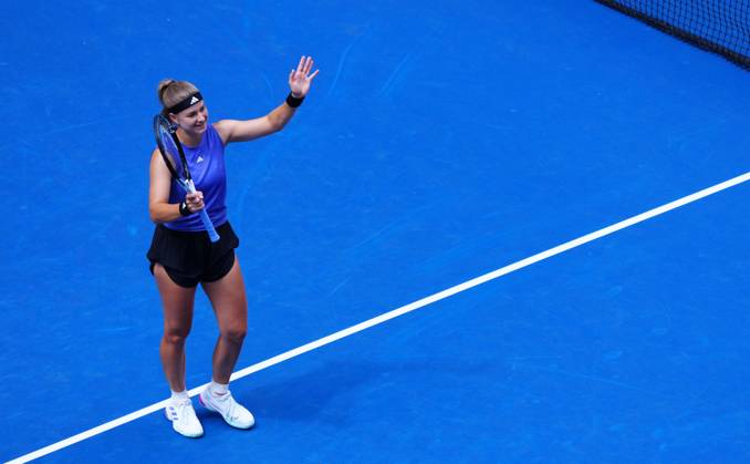 Karolina Muchova celebrates her fourth round win over Jasmine Paolini US Open Championships 2024, Day Eight, Flushing Meadows, New York, USA - 02 Sep 2024  Copyright: xJavierxGarcia Shutterstockx 14686680b