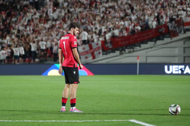 Khvicha Kvaratskhelia of Georgia during the UEFA Nations League match between Georgia and Czech Republic at the Mikheil Meskhi Stadium on September 7, 2024 in Tbilisi, Georgia. Tbilisi Mikheil Meskhi Stadium, Ilia Chavchavadze Avenue, Zemo Vake, Vake, Vake District, Tbilisi, 1062, Georgia Georgia Copyright: xArturxStabulnieksx 685169