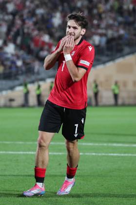 Khvicha Kvaratskhelia of Georgia during the UEFA Nations League match between Georgia and Czech Republic at the Mikheil Meskhi Stadium on September 7, 2024 in Tbilisi, Georgia. Tbilisi Mikheil Meskhi Stadium, Ilia Chavchavadze Avenue, Zemo Vake, Vake, Vake District, Tbilisi, 1062, Georgia Georgia Copyright: xArturxStabulnieksx 685549