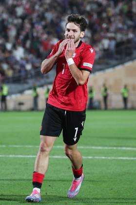 Khvicha Kvaratskhelia of Georgia during the UEFA Nations League match between Georgia and Czech Republic at the Mikheil Meskhi Stadium on September 7, 2024 in Tbilisi, Georgia. Tbilisi Mikheil Meskhi Stadium, Ilia Chavchavadze Avenue, Zemo Vake, Vake, Vake District, Tbilisi, 1062, Georgia Georgia Copyright: xArturxStabulnieksx 685559