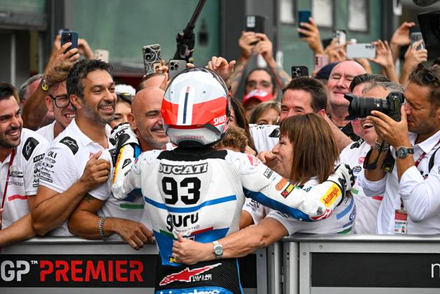 - MotoGP - GP15 - Gran Premio Red Bull di San Marino e della Riviera di Rimini - Race Marc Marquez Spanish Gresini Racing MotoGP Ducati celebrates winning the Gran Premio Red Bull di San Marino e della Riviera di Rimini Race during GP15 - Gran Premio Red Bull di San Marino e della Riviera di Rimini - Race, MotoGP World Championship, WM, Weltmeisterschaft in Misano Adriatico, Italy, September 08 2024 Misano Adriatico Italy Copyright: xIPAxSport ABACAx