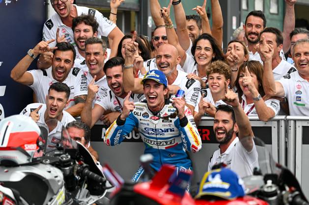 - MotoGP - GP15 - Gran Premio Red Bull di San Marino e della Riviera di Rimini - Race Marc Marquez Spanish Gresini Racing MotoGP Ducati celebrates winning the Gran Premio Red Bull di San Marino e della Riviera di Rimini Race during GP15 - Gran Premio Red Bull di San Marino e della Riviera di Rimini - Race, MotoGP World Championship, WM, Weltmeisterschaft in Misano Adriatico, Italy, September 08 2024 Misano Adriatico Italy Copyright: xIPAxSport ABACAx