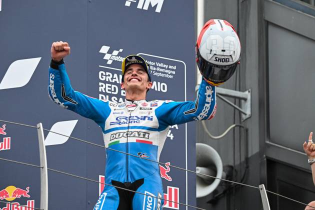 - MotoGP - GP15 - Gran Premio Red Bull di San Marino e della Riviera di Rimini - Race Marc Marquez Spanish Gresini Racing MotoGP Ducati celebrates the first place of the Gran Premio Red Bull di San Marino e della Riviera di Rimini Race during GP15 - Gran Premio Red Bull di San Marino e della Riviera di Rimini - Race, MotoGP World Championship, WM, Weltmeisterschaft in Misano Adriatico, Italy, September 08 2024 Misano Adriatico Italy Copyright: xIPAxSport ABACAx