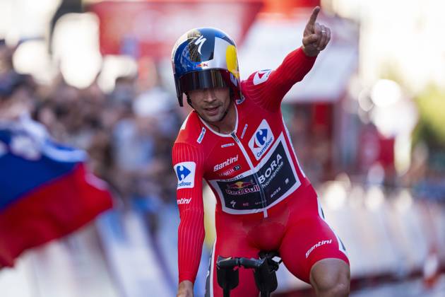 Cycling, Vuelta a Espana, 21st stage and overall winner Primoz Roglic