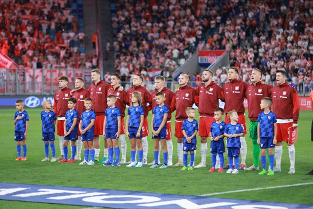 Croatia v Poland - UEFA Nations League 2024 25 League A Group A1 OSIJEK, CROATIA - SEPTEMBER 8: Poland National Football Team during the national anthem of Poland ahead of the UEFA Nations League 2024 25 League A Group A1 match between Croatia and Poland at on September 8, 2024 in Osijek, Croatia. DavorxJavorovicj Pixsell