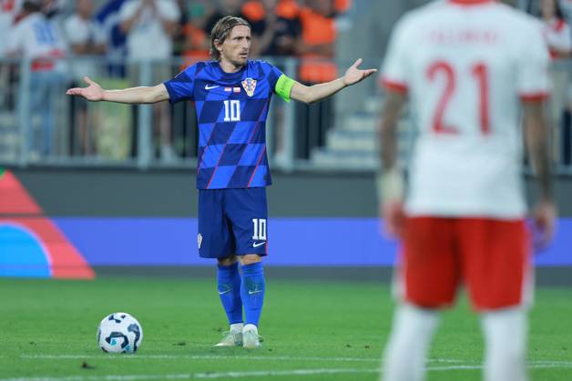 Croatia v Poland - UEFA Nations League 2024 25 League A Group A1 OSIJEK, CROATIA - SEPTEMBER 8: Player of Croatia Luka Modric reacts during the UEFA Nations League 2024 25 League A Group A1 match between Croatia and Poland at on September 8, 2024 in Osijek, Croatia. DavorxJavorovic Pixsell