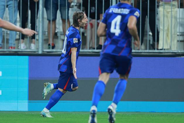 Croatia v Poland - UEFA Nations League 2024 25 League A Group A1 OSIJEK, CROATIA - SEPTEMBER 8: Player of Croatia Luka Modric celebrates his goal during the UEFA Nations League 2024 25 League A Group A1 match between Croatia and Poland at on September 8, 2024 in Osijek, Croatia. DavorxJavorovic Pixsell