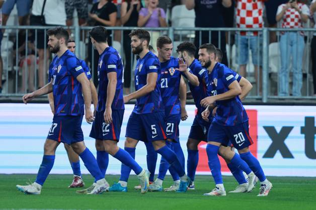 Croatia v Poland - UEFA Nations League 2024 25 League A Group A1 OSIJEK, CROATIA - SEPTEMBER 8: Players of Croatia celebrate Luka Modric s goal during the UEFA Nations League 2024 25 League A Group A1 match between Croatia and Poland at on September 8, 2024 in Osijek, Croatia. DavorxJavorovic Pixsell