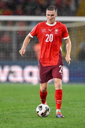 Michel Aebischer Switzerland controls the ball during the UEFA Nations League 2024 2025 League A Group 4 match between Switzerland and Spain at Stade de Geneve on September 8, 2024 in Geneva, Switzerland Defodi 541 SFVESP240908 111 Defodi-541