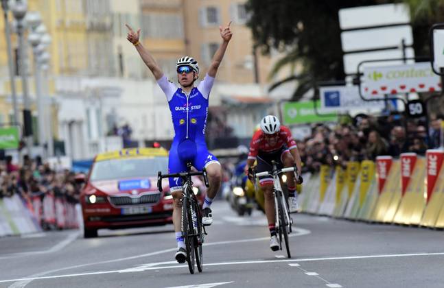 Paris - Nice 2017 - stage 8 Nice, FRANCE - MARCH 12 : DE LA CRUZ MELGAREJO David (ESP) Rider of Quick-Step Floors Cycling team, CONTADOR Alberto (ESP) Rider of Trek - Segafredo during stage 08 of the 75th edition of the Paris - Nice cycling race, a stage of 115,5 km with start and finish in Nice on on March 12, 2017 in Nice, France, 12 03 2017 Nice France Copyright: xNicoxVereeckenx 10632311-013