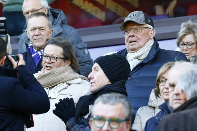 RSC Anderlecht v Mouscron : Jupiler Pro League BRUSSELS, BELGIUM - FEBRUARY 25 : Marc Coucke new president of RSC Anderlecht and Roger Vanden Stock president of RSC Anderlecht during the Jupiler Pro League match between RSC Anderlecht and Excelsior Mouscron at the Constant Vanden Stock stadium on February 25, 2018 in Brussels, Belgium, 25 02 2018 Brussels Belgium Copyright: xJimmyxBolcinax 10696969-056