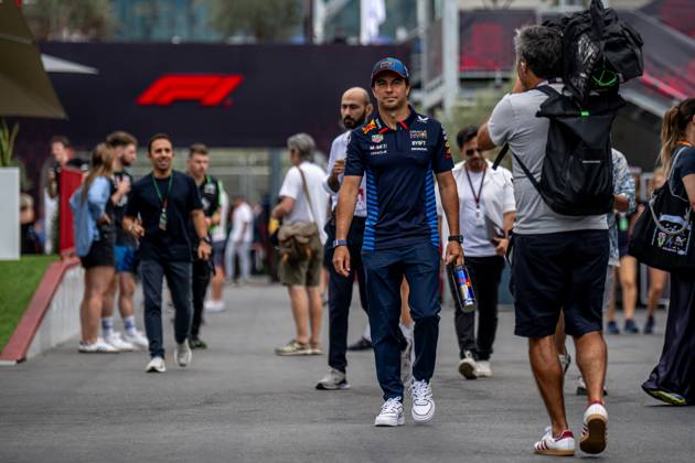 BAKU, AZERBAIJAN: Sergio Perez, racing for the Red Bull Racing team during the 2024 Formula 1 Azerbaijan Grand Prix at the Baku City Circuit in Baku, Azerbaijan