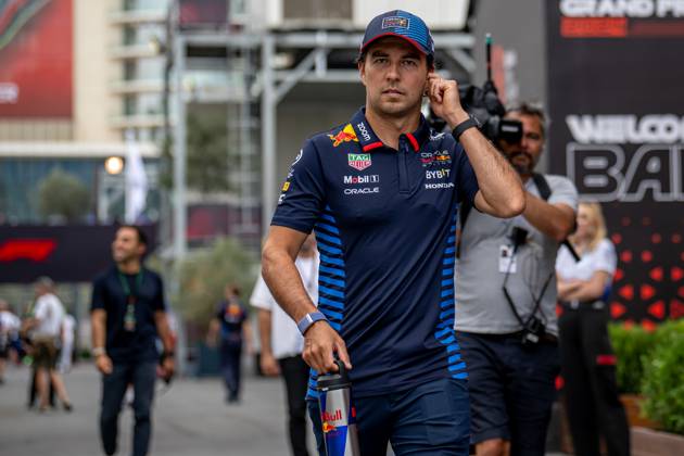 BAKU, AZERBAIJAN: Sergio Perez, racing for the Red Bull Racing team during the 2024 Formula 1 Azerbaijan Grand Prix at the Baku City Circuit in Baku, Azerbaijan