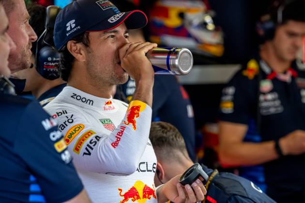 BAKU, AZERBAIJAN: Sergio Perez, racing for the Red Bull Racing team during the 2024 Formula 1 Azerbaijan Grand Prix at the Baku City Circuit in Baku, Azerbaijan