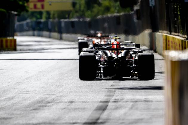 BAKU, AZERBAIJAN: Sergio Perez, racing for the Red Bull Racing team during the 2024 Formula 1 Azerbaijan Grand Prix at the Baku City Circuit in Baku, Azerbaijan