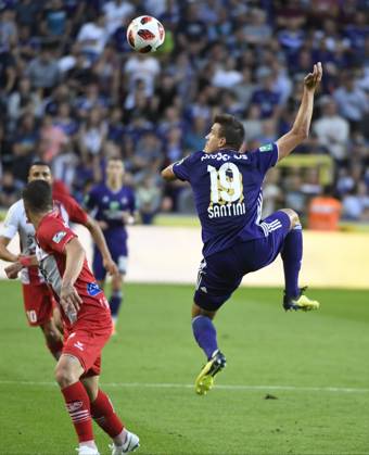 RSC Anderlecht v Mouscron - Jupiler Pro League ANDERLECHT, BELGIUM - AUGUST 17 : Ivan Santini forward of RSC Anderlecht pictured during the Jupiler Pro League match between RSC Anderlecht and Royal Excel Mouscron on August 17, 2018 in Anderlecht, Belgium, 17 08 2018 Anderlecht Belgium Copyright: xPhilippexCrochetx 10732610-009