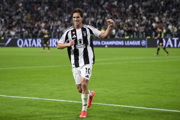 Juventus FC v PSV Eindhoven - UEFA Champions League Kenan Yildiz of Juventus FC celebrates during the UEFA Champions League football match between Juventus FC and PSV Eindhoven. Turin Italy Copyright: xNicolòxCampox
