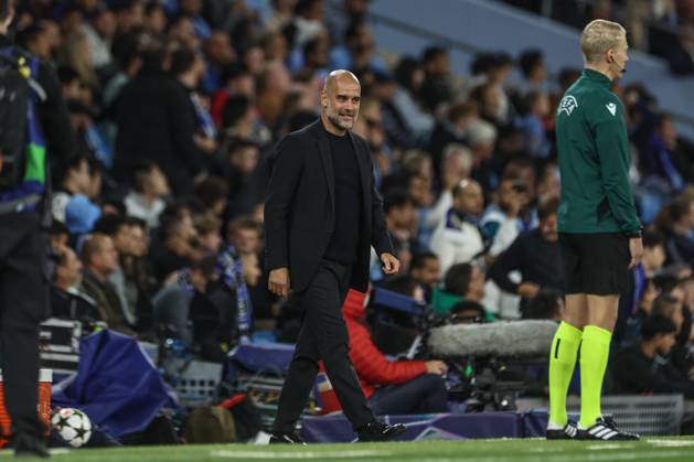 UEFA Champions League league stage Manchester City v Inter Milan Pep Guardiola manager of Manchester City reacts at full time during the UEFA Champions League league stage match Manchester City vs Inter Milan at Etihad Stadium, Manchester, United Kingdom, 18th September 2024 (Photo by Mark Cosgrove News Images) Manchester Etihad Stadium Manchester United, ManU Kingdom Copyright: xMarkxCosgrove NewsxImagesx