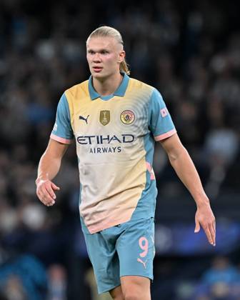 UEFA Champions League league stage Manchester City v Inter Milan Erling Haaland of Manchester City during the UEFA Champions League league stage match Manchester City vs Inter Milan at Etihad Stadium, Manchester, United Kingdom, 18th September 2024 (Photo by Cody Froggatt News Images) Manchester Etihad Stadium Manchester United, ManU Kingdom Copyright: xCodyxFroggatt NewsxImagesx