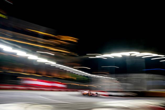 MARINA BAY, SINGAPORE: Carlos Sainz, racing for the Ferrari team during the 2024 Formula 1 Singapore Grand Prix at the Marina Bay Street Circuit in Marina Bay, Singapore