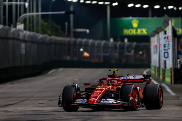 MARINA BAY, SINGAPORE: Carlos Sainz, racing for the Ferrari team during the 2024 Formula 1 Singapore Grand Prix at the Marina Bay Street Circuit in Marina Bay, Singapore