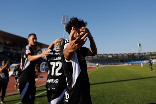 Liga Portugal game between Casa Pia AC Vs Moreirense FC in Rio Maior, Portugal - 14 Sept 2024 Nuno Moreira (Casa Pia AC) celebrates after scoring goal during Liga Portugal game between teams of Casa Pia AC and Moreirense FC at Estadio Municipal Rio Maior. Final Score: Casa Pia 3 : 1 Moreirense FC. Rio Maior Portugal Copyright: xMaciejxRogowskix xSOPAxImagesx MROGOWSKI_casapiamoreirense2425-37