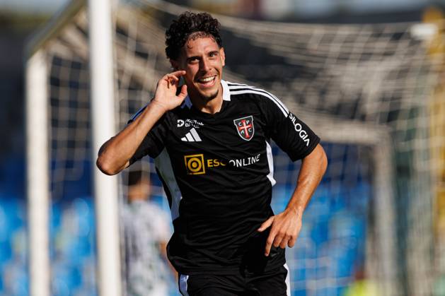 Liga Portugal game between Casa Pia AC Vs Moreirense FC in Rio Maior, Portugal - 14 Sept 2024 Nuno Moreira (Casa Pia AC) celebrates after scoring goal during Liga Portugal game between teams of Casa Pia AC and Moreirense FC at Estadio Municipal Rio Maior. Final Score: Casa Pia 3 : 1 Moreirense FC. Rio Maior Portugal Copyright: xMaciejxRogowskix xSOPAxImagesx MROGOWSKI_casapiamoreirense2425-33