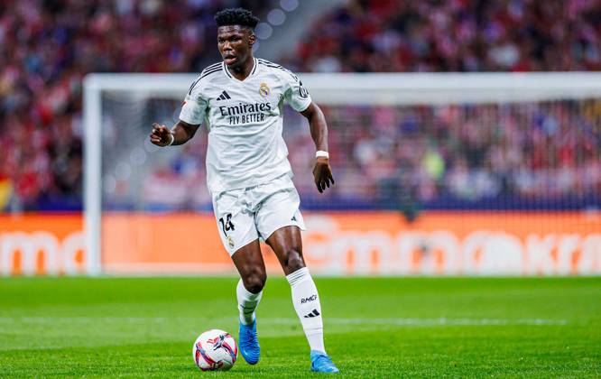 Soccer La Liga matchday 8 Atletico Madrid Real Madrid on 29 09 2024 at the Wanda Metropolitano in Madrid Aurelien Tchouameni Real xPGSx