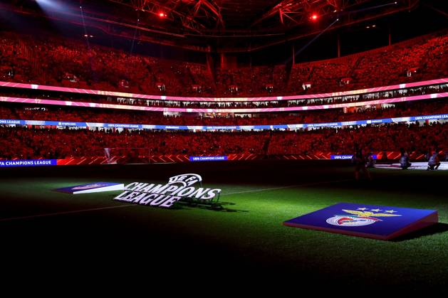 Portugal, Lisbon 2 October 2024 Uefa Champions League phase 2024 25 Matchday 2, S L Benfica Atletico de Madrid v l , symbolic photo, symbolic image logo Uefa Champions League Copyright: JoaquimxFerreira