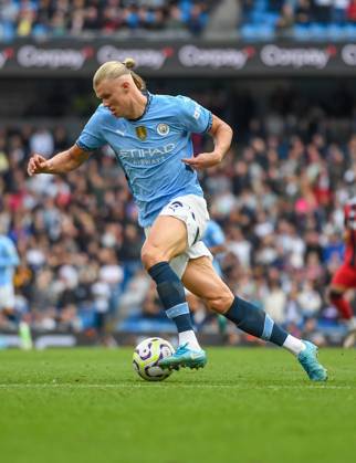 Manchester City v Fulham Premier League Erling Haaland of Manchester City during the Premier League match at the Etihad Stadium, Manchester UK Newspapers OUT Copyright: xKarlxVallantinex FIL-20724-0042