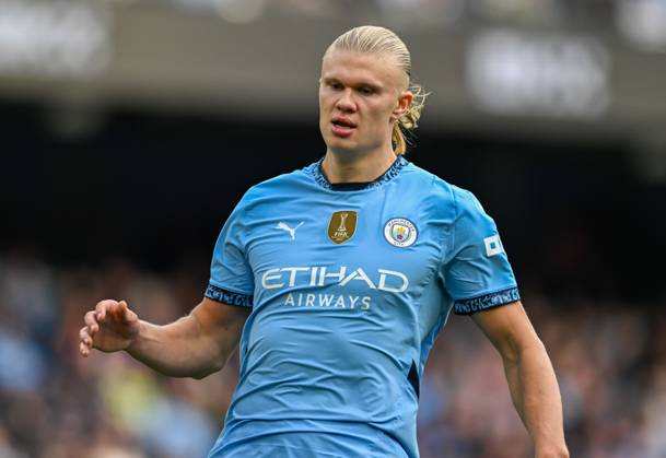 Manchester City v Fulham Premier League Erling Haaland of Manchester City during the Premier League match at the Etihad Stadium, Manchester UK Newspapers OUT Copyright: xKarlxVallantinex FIL-20724-0047