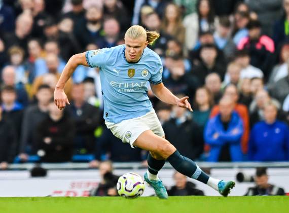 Manchester City v Fulham Premier League Erling Haaland of Manchester City during the Premier League match at the Etihad Stadium, Manchester UK Newspapers OUT Copyright: xKarlxVallantinex FIL-20724-0060