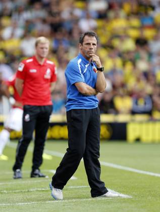 Soccer 2013: Watford v AFC Bournemouth AUG 10 Aug. 10, 2013 - Watford, United Kingdom - Watford s Gianfranco Zola looks on ..Watford v AFC Bournemouth - Championship - Vicarage Road - Watford - England -10 08 2013 - Pic David Klein Sportimage Watford United Kingdom EDITORIAL USE ONLY Copyright: xx ZUMA-20130810_zaf_si1_103.jpg DavidxKleinx csmphoto782809